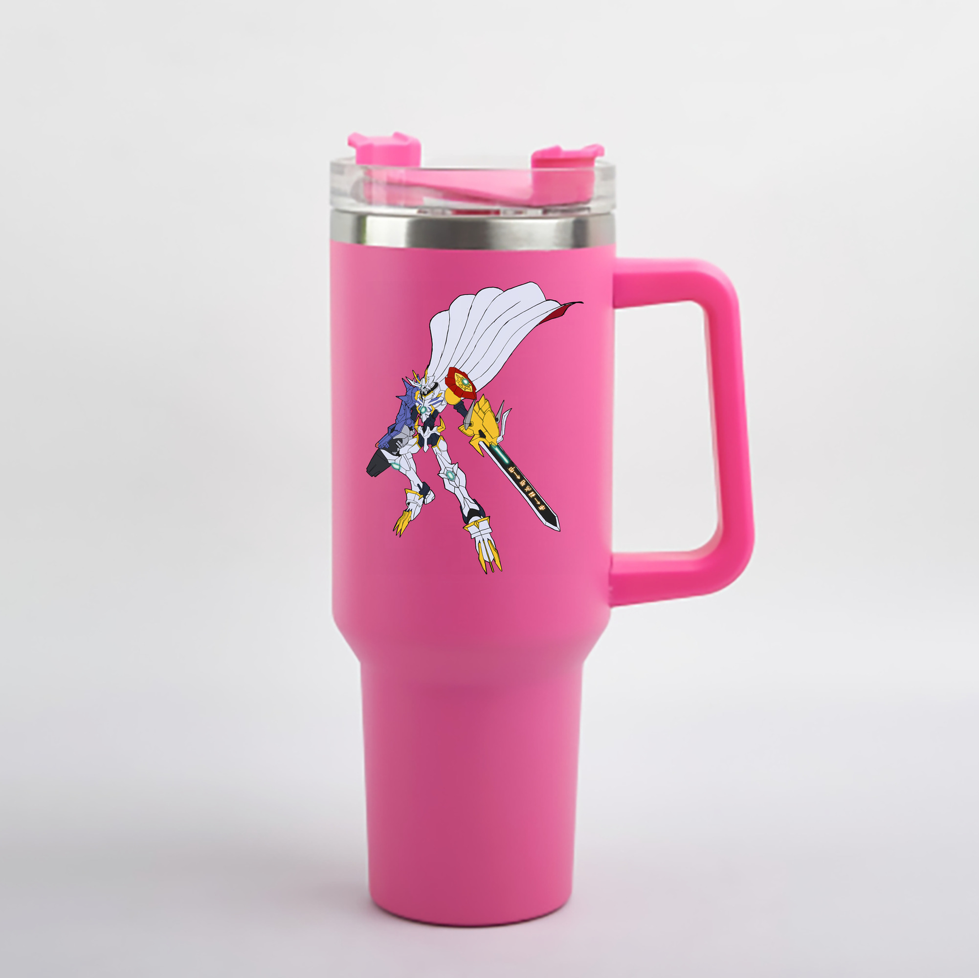 （画像用） Digimon デジタルモンスター/デジモン 1200mL車用タンブラー - クリスタルステッカー（プラスチックストロー付き）